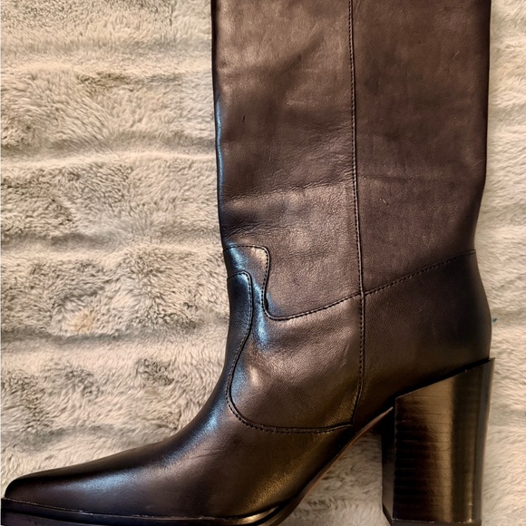 Franco Sarto Jaxon Mid Calf Boots Black Leather NEW Size 7.5M w/ Box - Picture 4 of 16